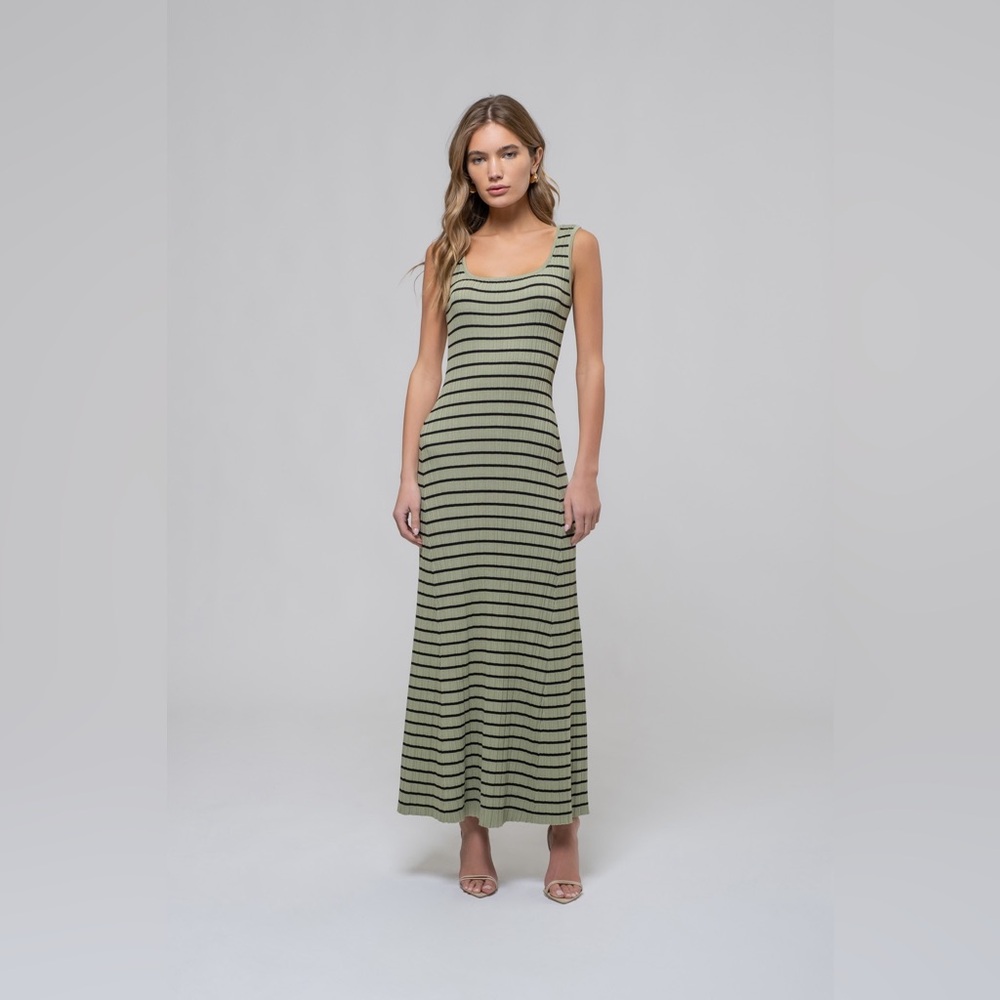 Striped Green Maxi Dress Size L